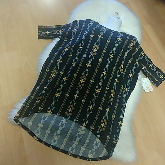 LulaRoe Tropical Striped Irma Tunic Top - Picture 4 of 8